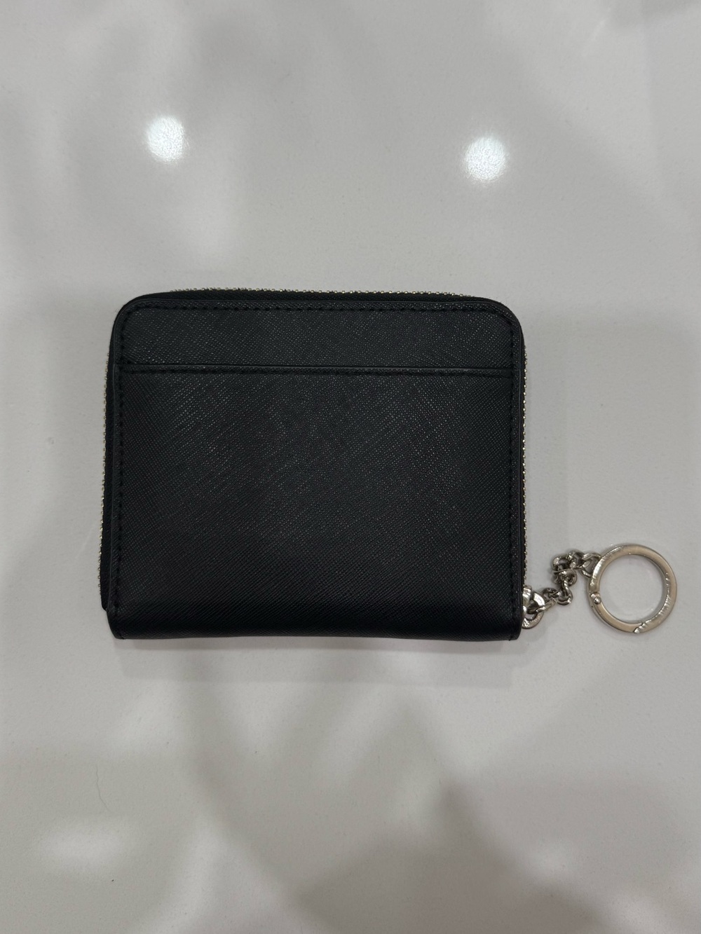 kate spade Black Saffiano Zip Wallet with Key Ring Charm - Picture 2 of 5
